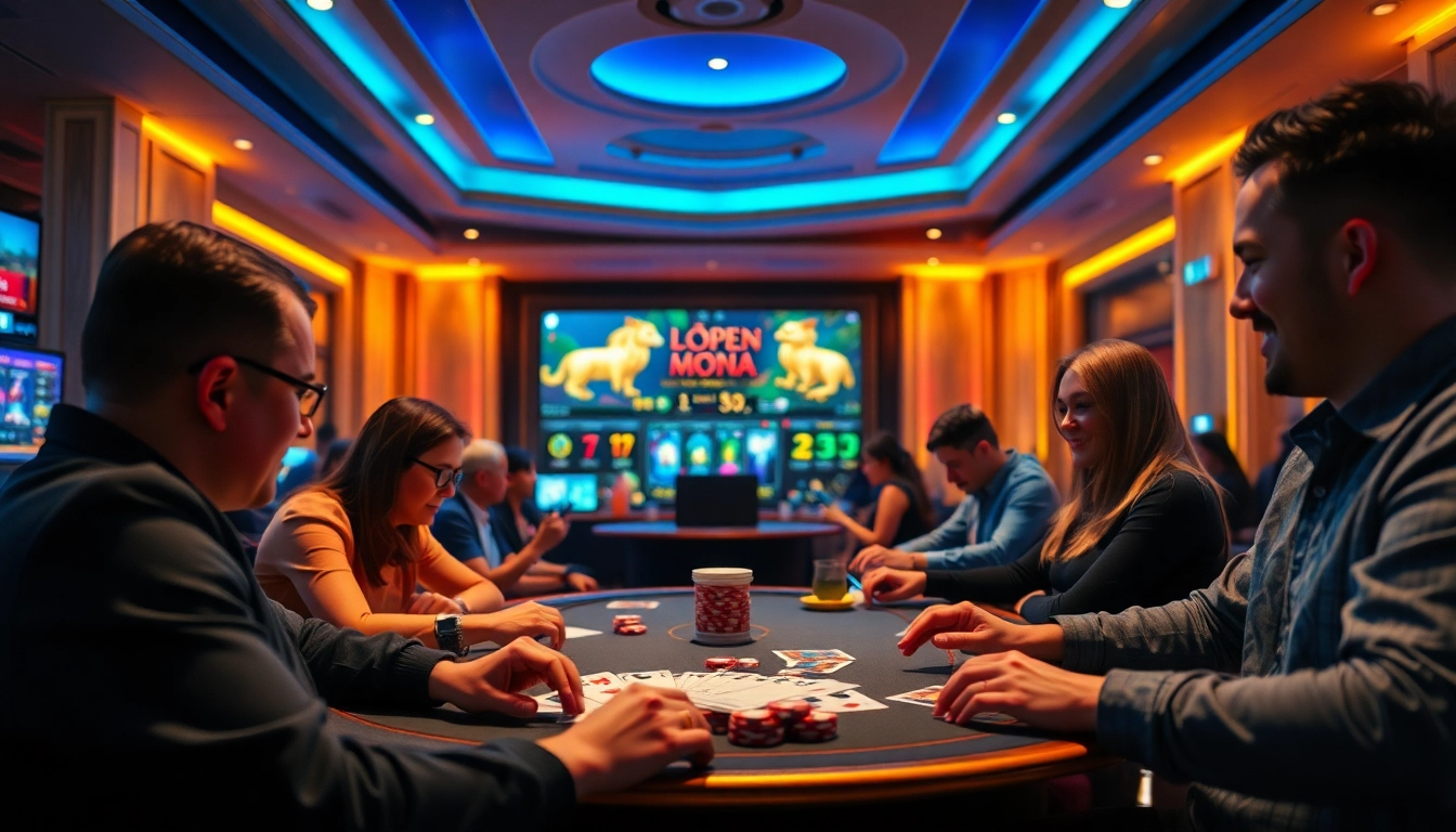 Engaging players at gamebaidoithuong.com.vc immersed in exciting online card games.