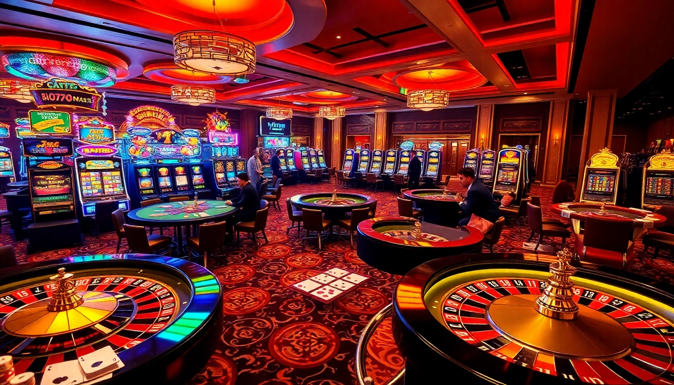 Experience the thrill of fun79 with an engaging online casino scene featuring poker and roulette.