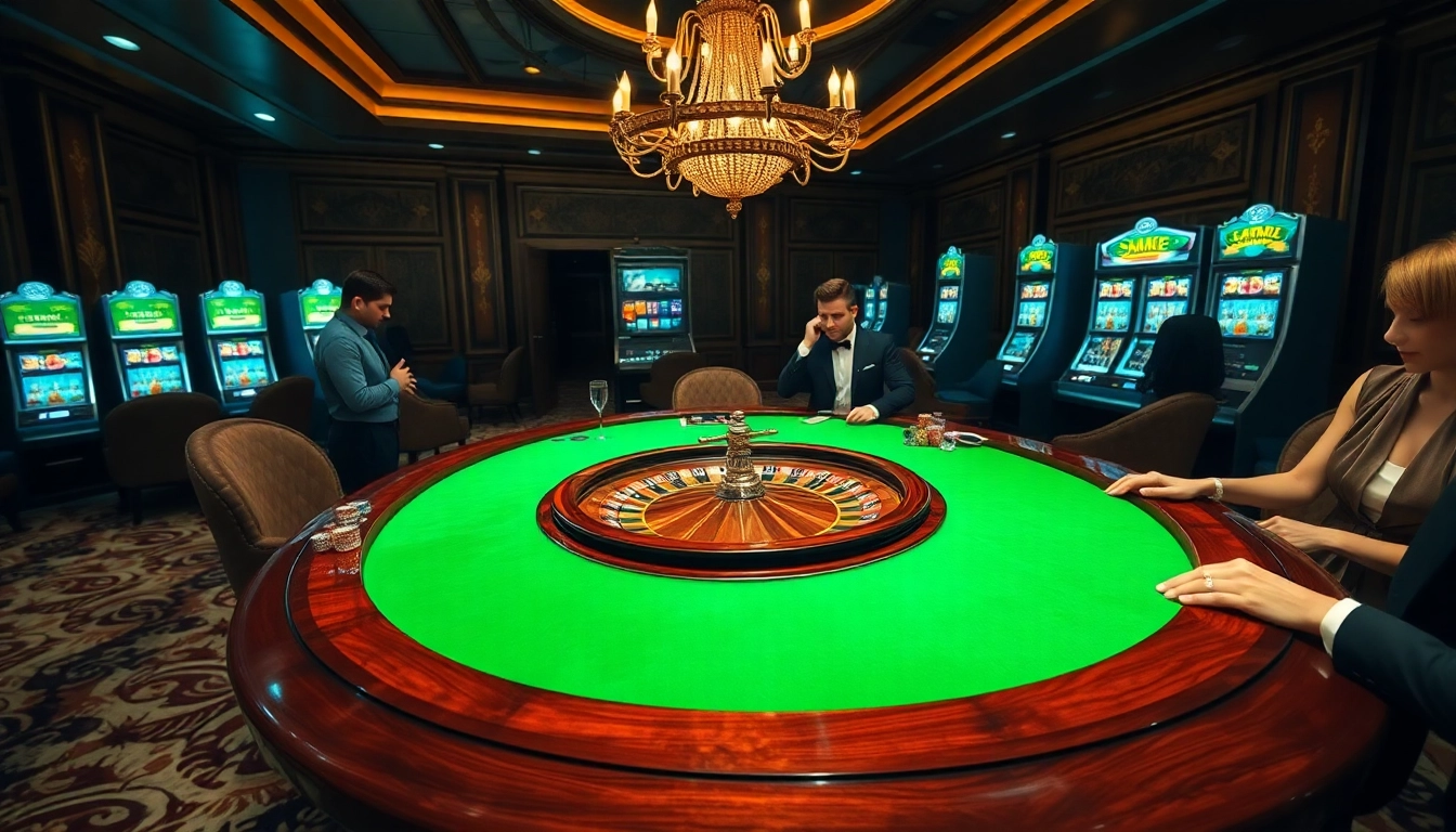 Players enjoying a high-stakes game at a roulette table reminiscent of https://oxbet6.vip/.